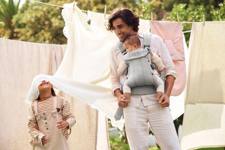 BabyBjörn, Harmony, Woven, nosidełko, jasny szary, melanż