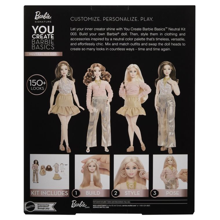 Barbie, You Create Barbie Basics, lalka kolekcjonerska, zestaw neutralny 003