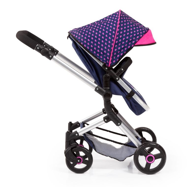 Bayer Design, Neo Vario Combi, głęboki wózek dla lalek z torbą, niebieski z jednorożcem
