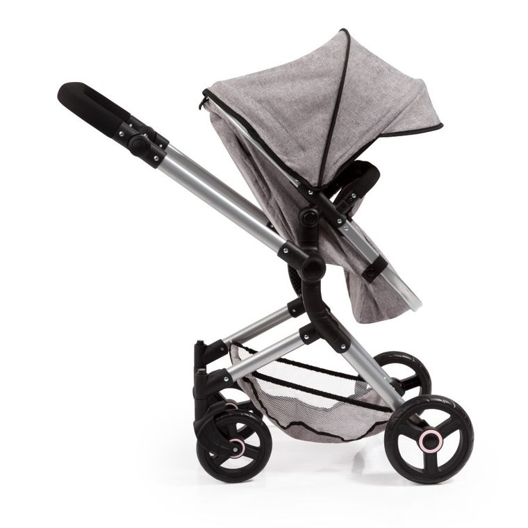 Bayer Design, Neo Vario Combi, głęboki wózek dla lalek z torbą, szary z koroną