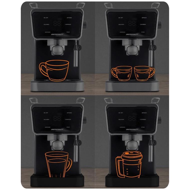 Berdsen, ekspres do kawy kolbowy, 20 bar, czarny, BD-771