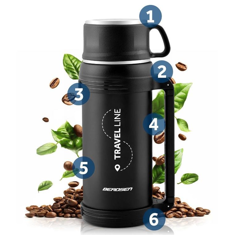 Berdsen, termos próżniowy, czarny, 1500 ml