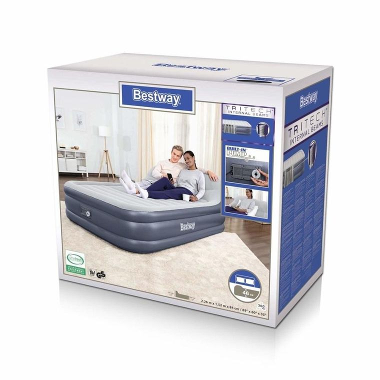 Bestway, dmuchany materac z pompką, 226-152-84 cm
