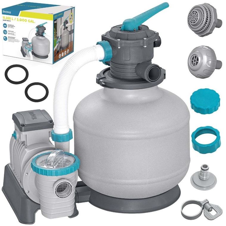 Bestway, pompa piaskowa, 11355 l/h + piasek, 50 kg