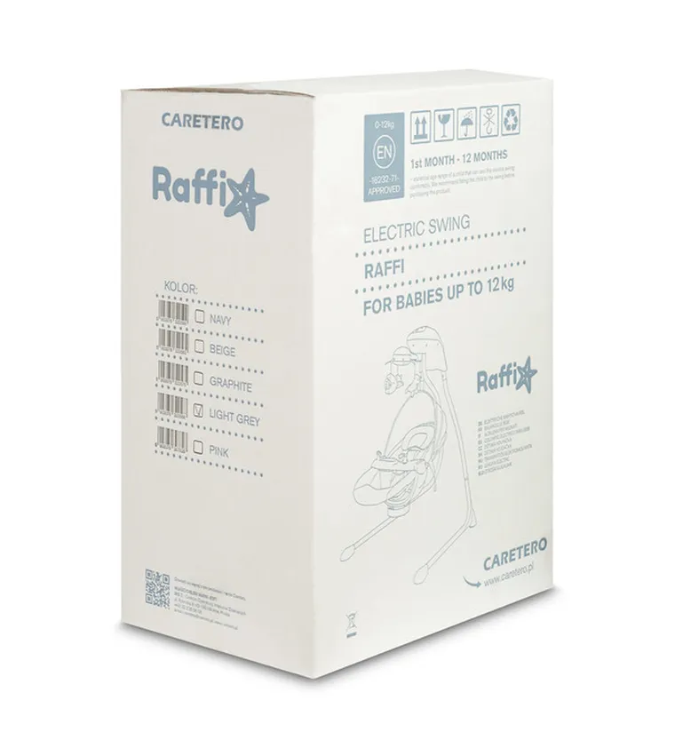 Caretero, Raffi, huśtawka elektryczna, light grey