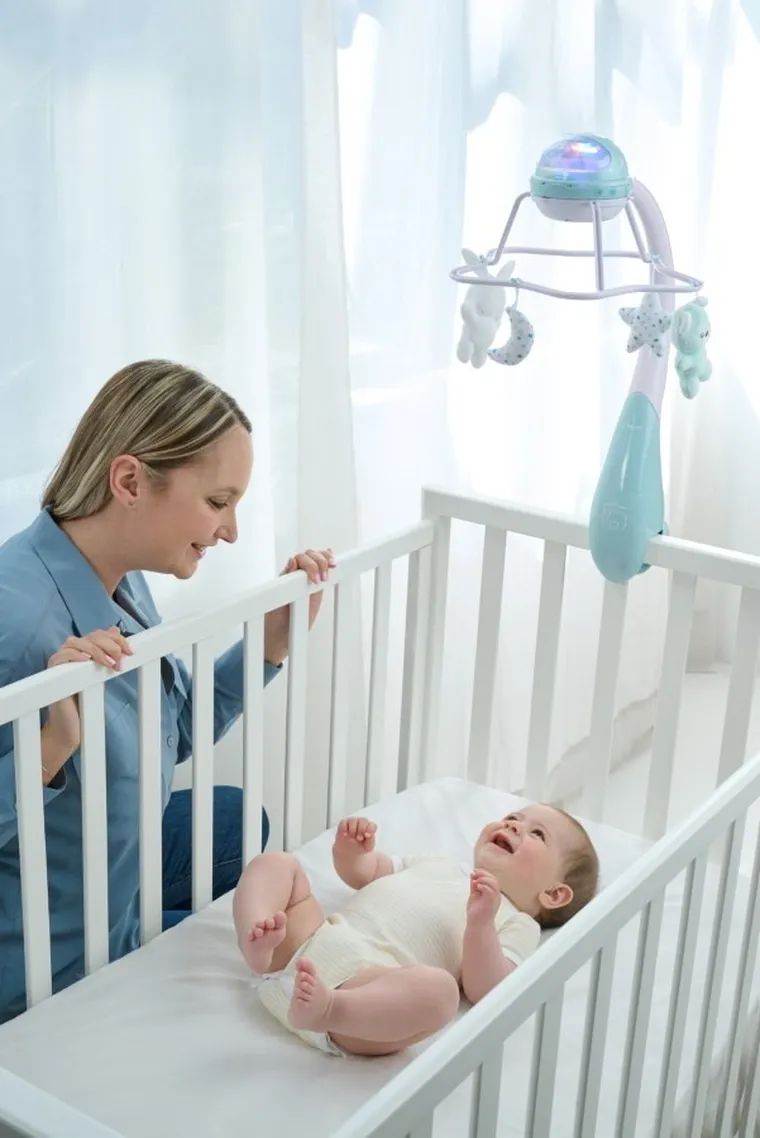 Chicco, First Dreams, karuzela do łóżeczka, 3w1, rainbow, niebieska