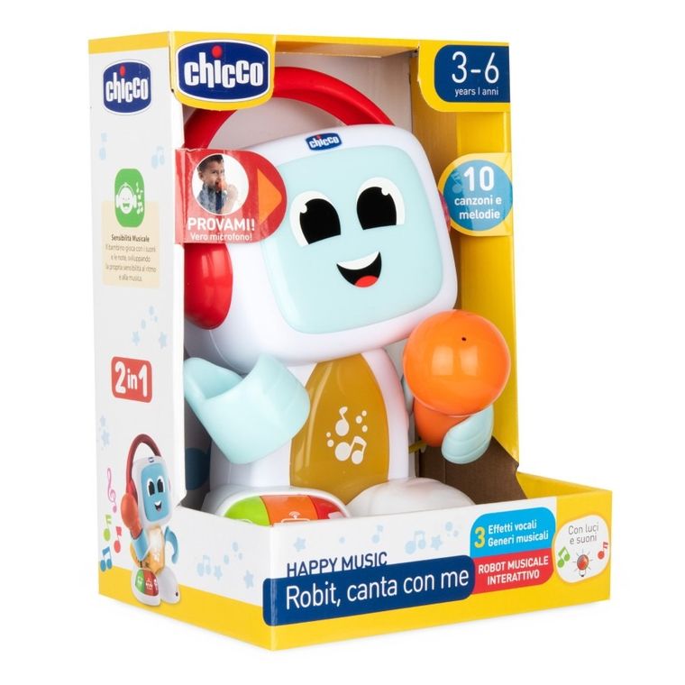 Chicco, Happy Music, Robit, Robot Śpiewający Karaoke, zabawka interaktywna 2w1