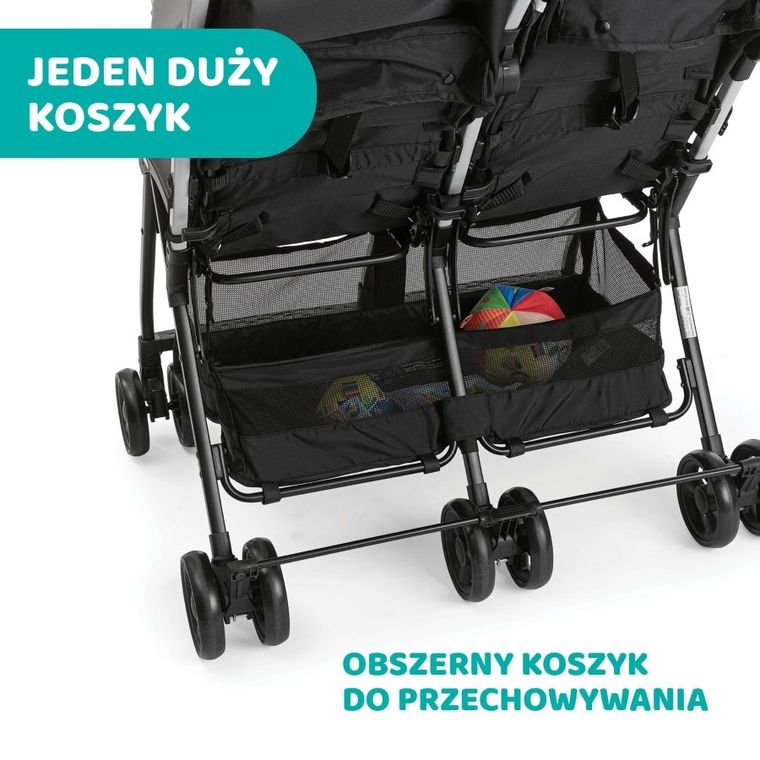 Chicco, Ohlalà Twin, wózek bliźniaczy, Silver Cat