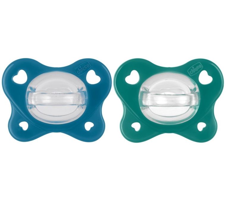 Chicco, PhysioForma Dual Soft, smoczek uspokajający, silikonowy, niebieski, 16-36m, 2 szt.
