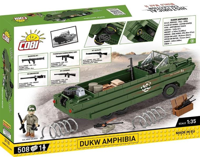 Cobi, Historical Collection WWII, DUKW Amphibia, 1:35, klocki, 508 elementów