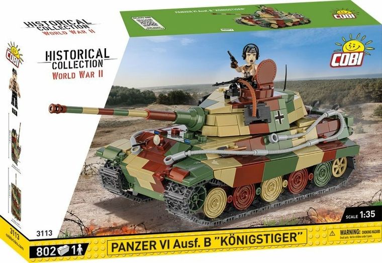 Cobi, Historical Collection WWII, Niemiecki czołg ciężki Panzer VI Ausf. B Königstiger Tygrys Królewski, 1:35, klocki, 802 elementy