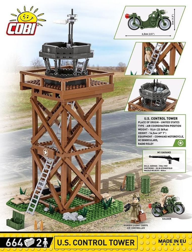 Cobi, Historical Collection WWII, U.S. Control Tower, klocki, 664 elementów