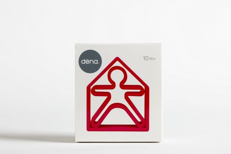 Dena, ludzik i domek, klocki silikonowe, red