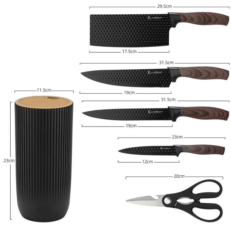 Elitehoff, zestaw noży kuchennych ze stojakiem
