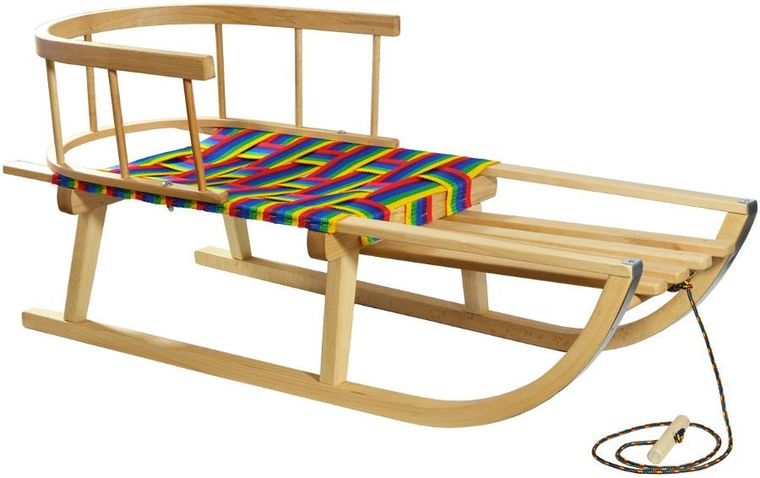 Enero, Nina, drewniane sanki z oparciem