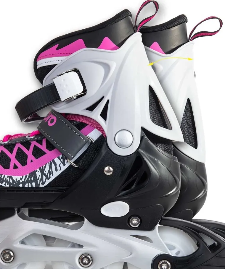 Enero Pro, łyżworolki, 4w1, LED, różowo-szare, rozmiar 34-37