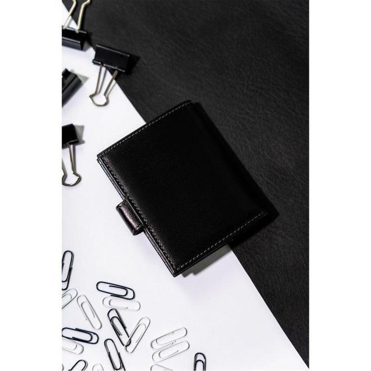 Etui na dokumenty, czarne, skórzane, Rovicky