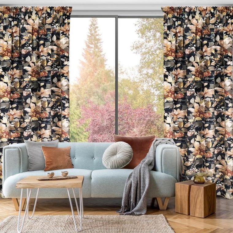 Eurofirany, zasłona zaciemniająca gotowa, Betty, na taśmie, 140-300 cm, grafitowy