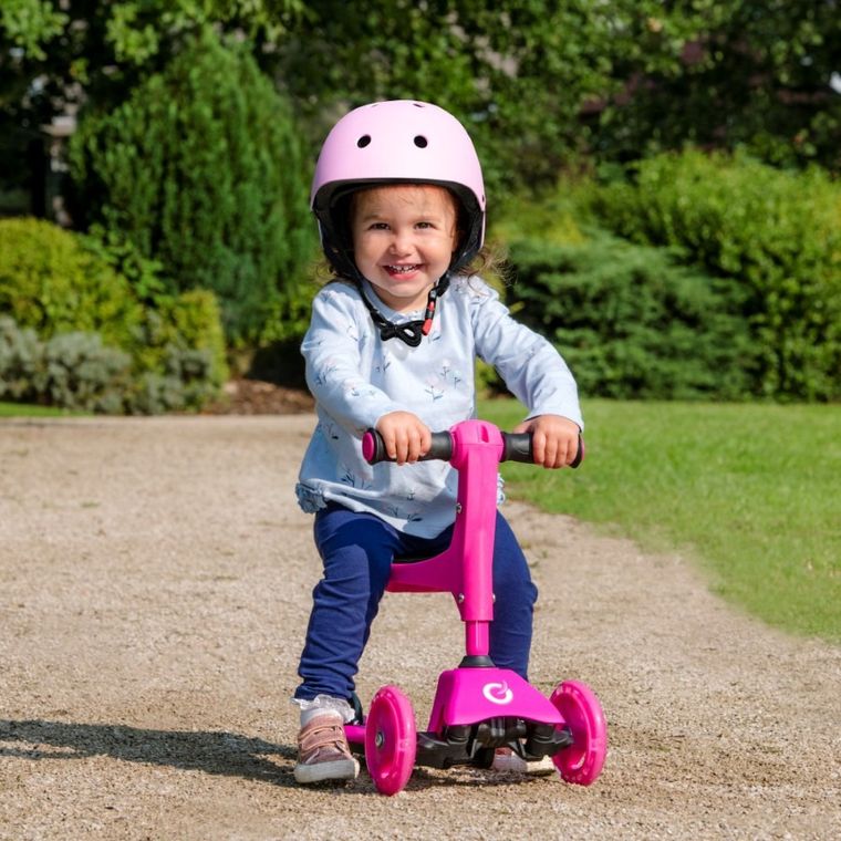 EVO, jeździk i hulajnoga 2w1, różowa