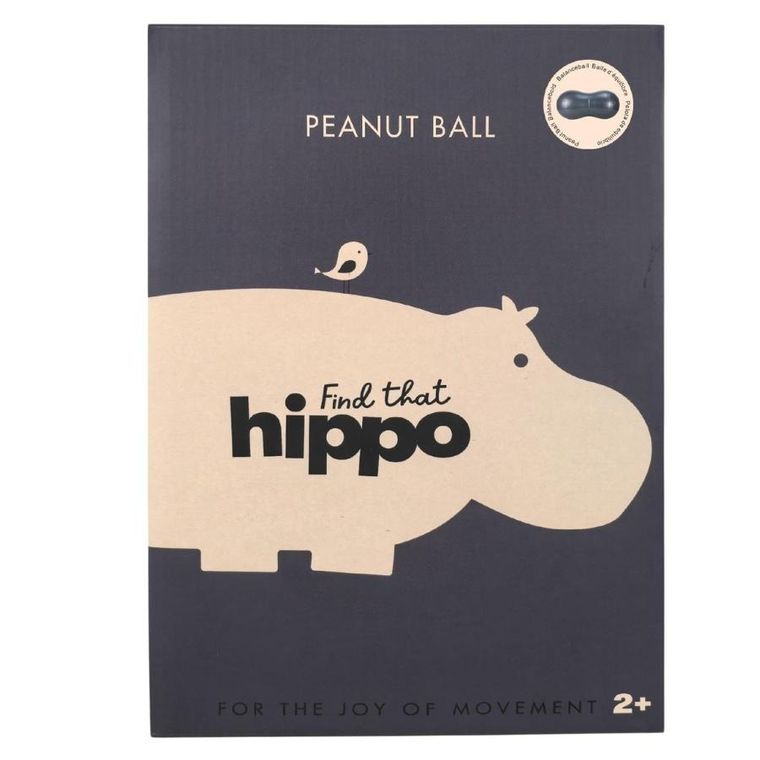 Find that Hippo, piłka do ćwiczeń typu peanut, grafitowa, 100 cm