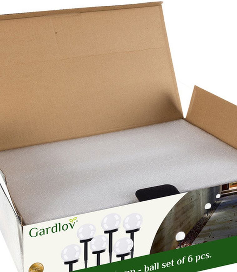 Gardlov, lampa ogrodowa solarna, kula, 6 szt.