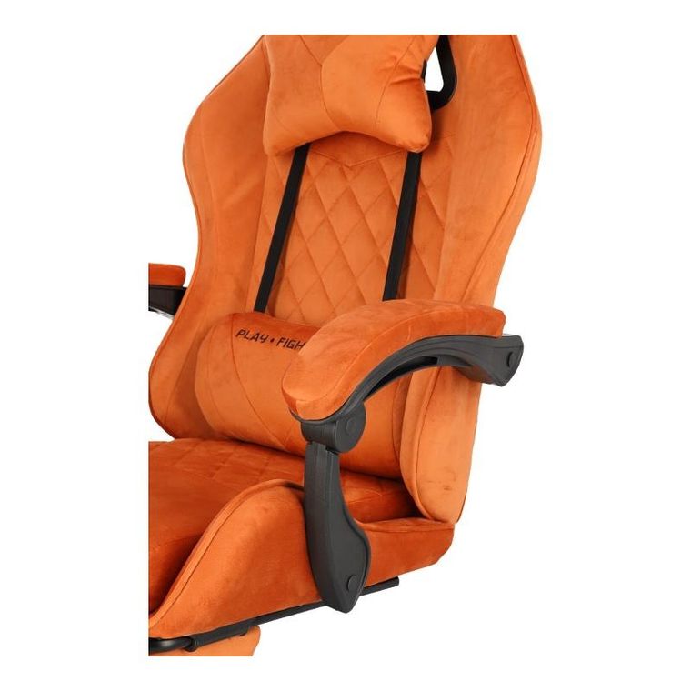 HaloFuture, fotel gamingowy, z podnóżkiem, brązowy