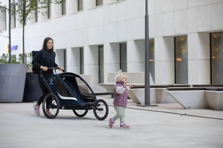 Hamax, Breeze One, przyczepka rowerowa, Navy/Cream