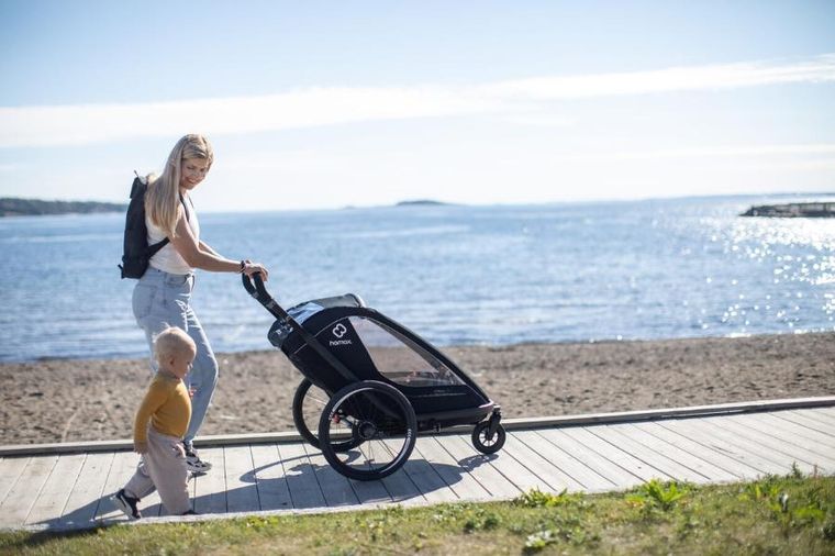 Hamax, Breeze, przyczepka rowerowa, podwójna, Black