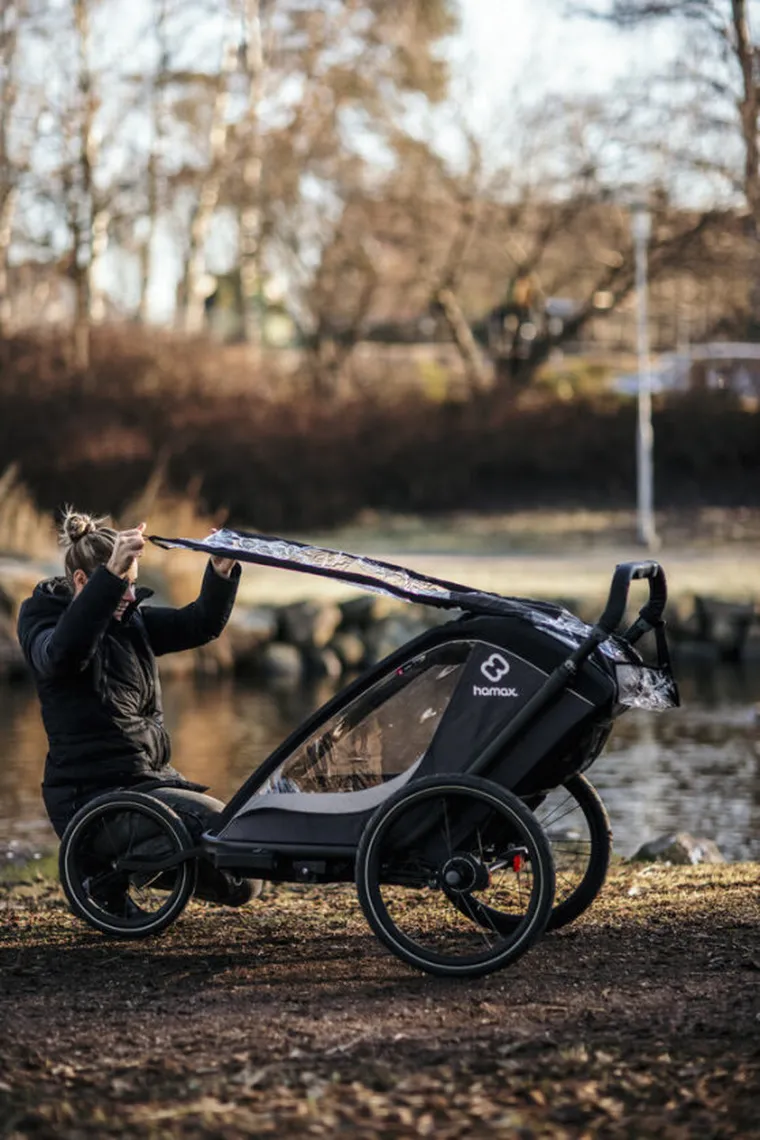 Hamax, Cocoon One, przyczepka rowerowa, grey/black