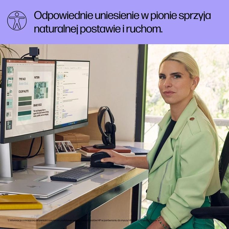 HP, 920 ergonomic vertical mouse, mysz bezprzewodowa, czarna