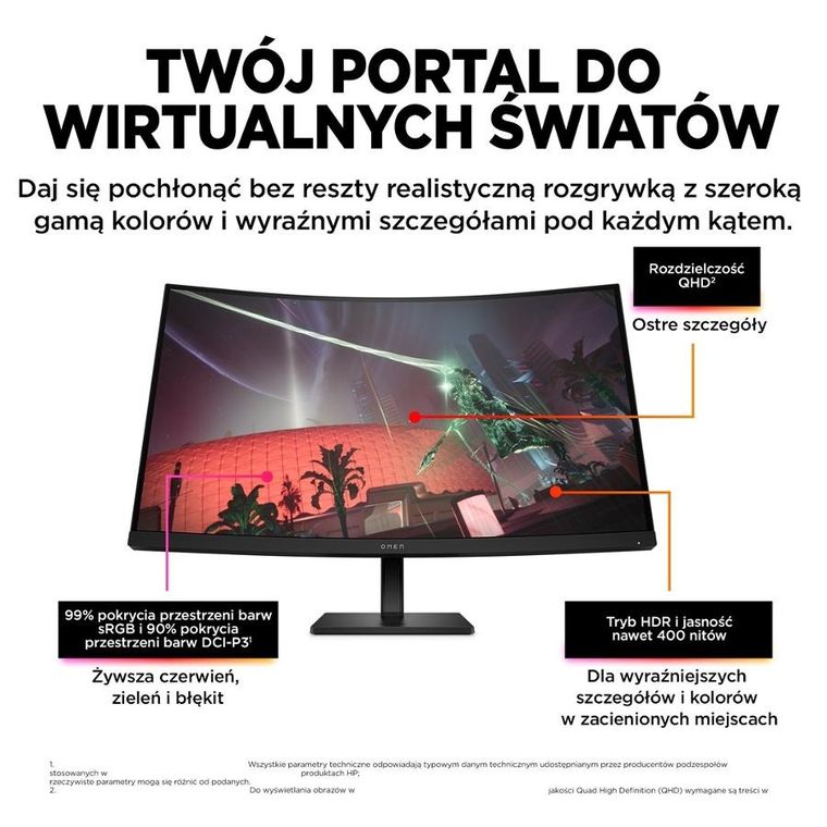 HP, OMEN 32c, monitor QHD, 32", 165Hz