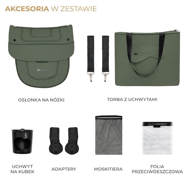 Kinderkraft, Yoxi, wózek wielofunkcyjny 2w1, Mystic Green