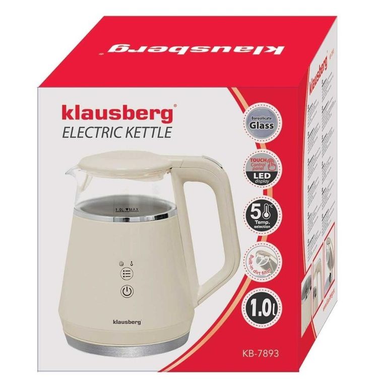 Klausberg, czajnik elektryczny LED z regulacją temperatury, 1l