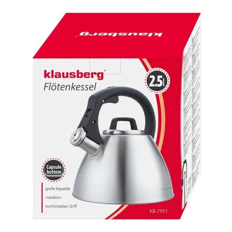 Klausberg, czajnik stalowy z gwizdkiem, 2,5l, kb-7951