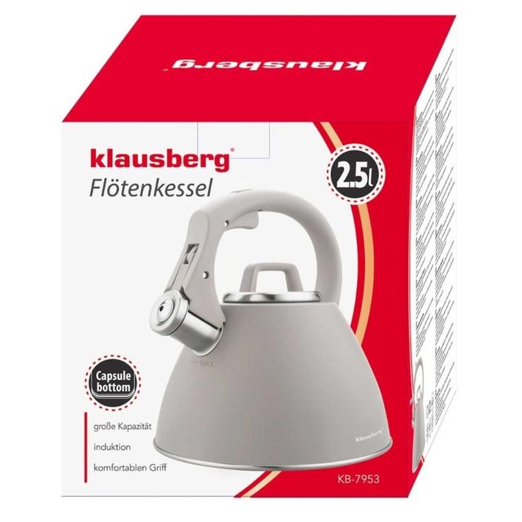 Klausberg, czajnik stalowy z gwizdkiem, 2,5l, kb-7953