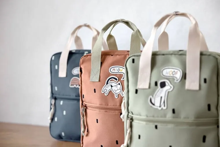 Lassig, Happy Prints, plecak dla przedszkolaka, kwadratowy, karmelowy