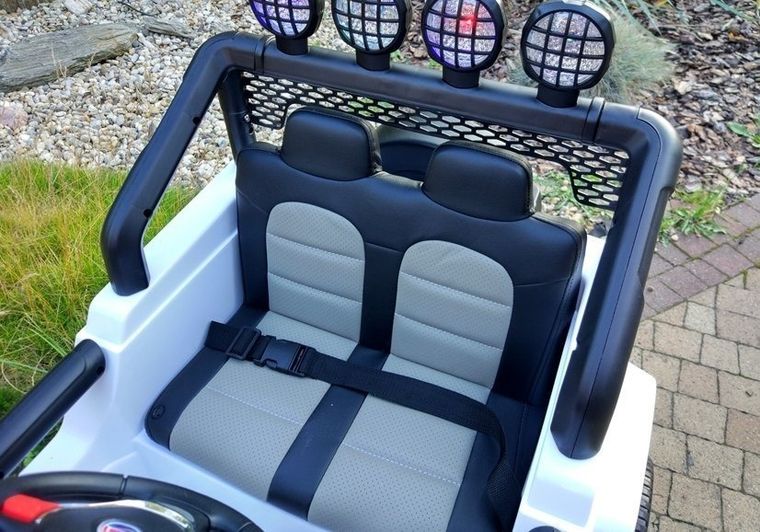 Lean Cars, Jeep, pojazd na akumulator, S2388, biały