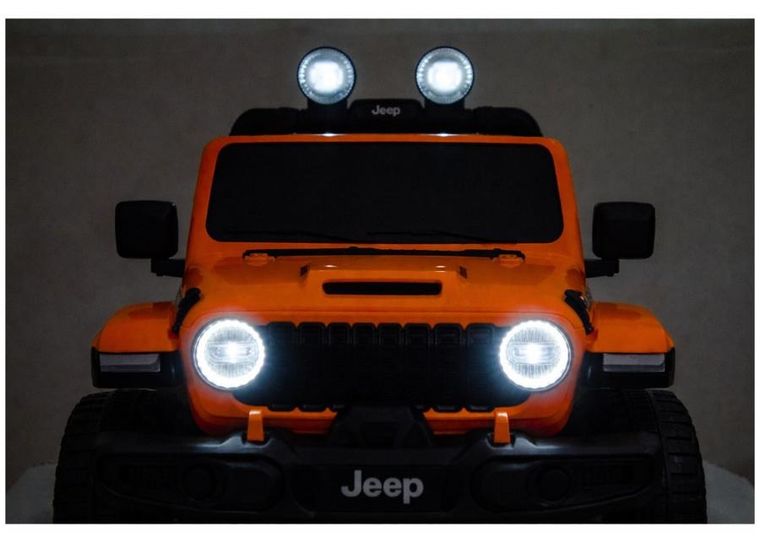 Lean Cars, Jeep Rubicon, pojazd na akumulator 4-4, DK-JWR556 4-200W 24V, pomarańczowy