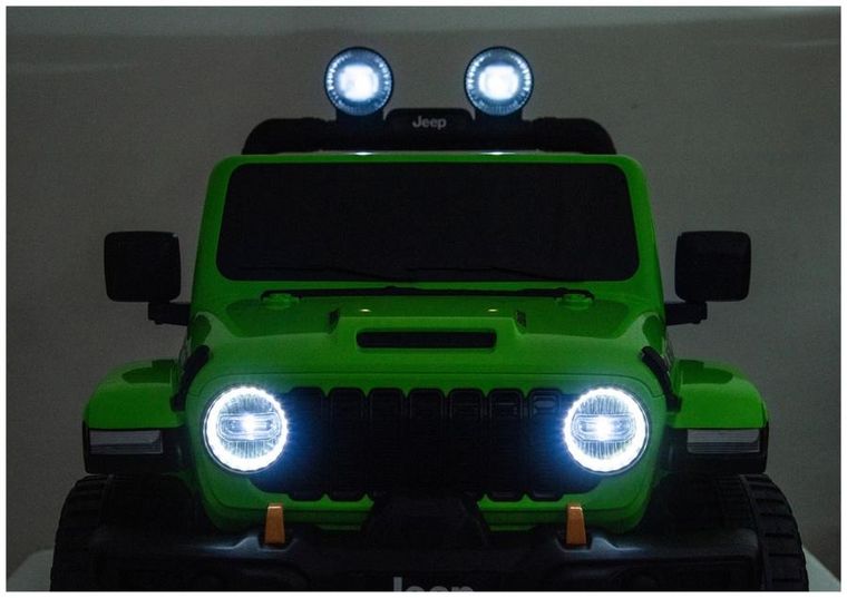 Lean Cars, Jeep Rubicon, pojazd na akumulator 4-4, DK-JWR556 4-200W 24V, zielony