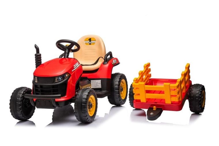 Lean Toys, traktor, pojazd na akumulator, czerwony, BBH-030