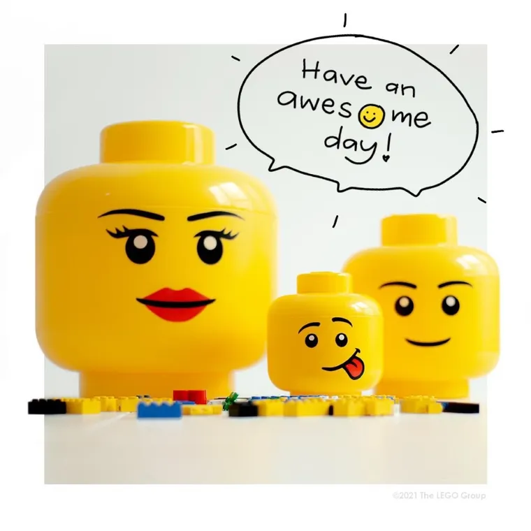 LEGO, mała głowa, chłopiec, pojemnik do przechowywania, rozmiar S, 2l