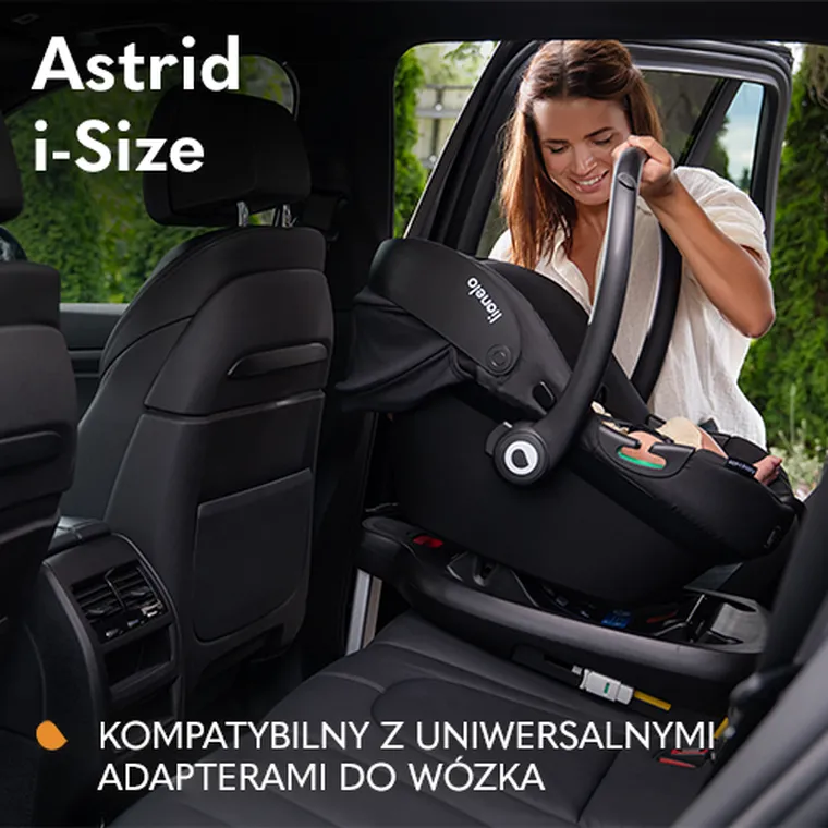 Lionelo, Astrid, I-size, fotelik samochodowy, Black Grey, 40-87 cm