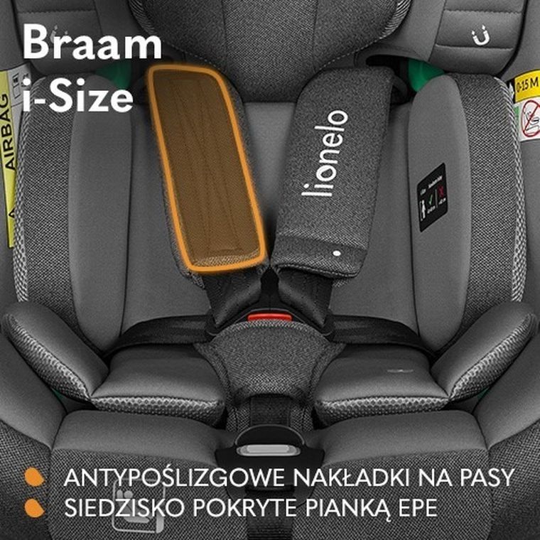 Lionelo, Braam, fotelik samochodowy, 40-150 cm, Grey Stone