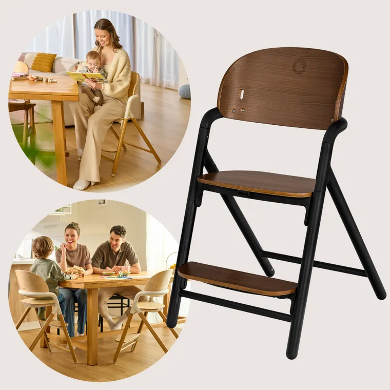 Lionelo, Celia, krzesełko do karmienia, black wood