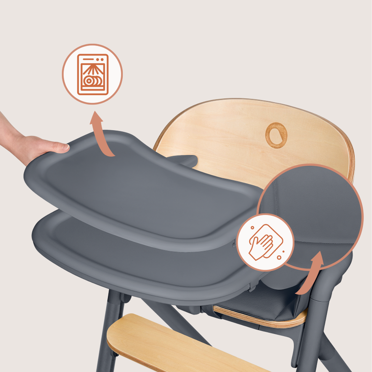 Lionelo, Celia, krzesełko do karmienia, grey wood