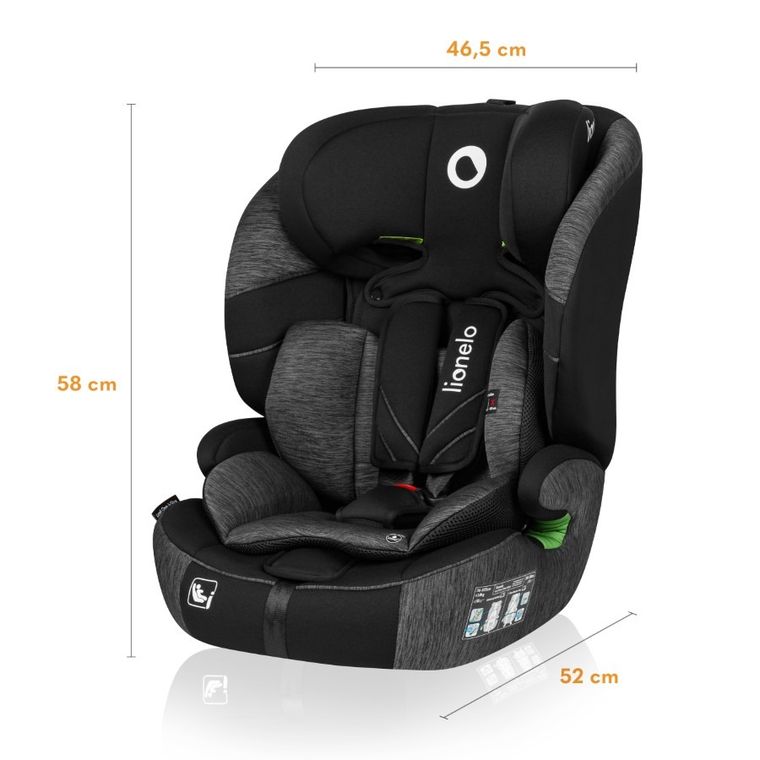 Lionelo, Levi One I-Size, fotelik samochodowy, Black Grey, 76-150 cm