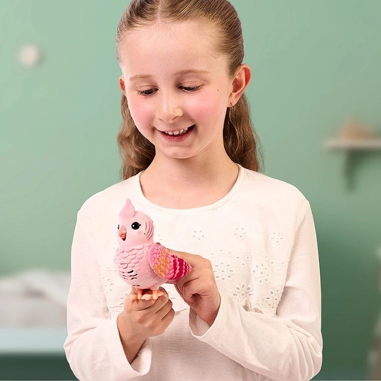 Little Live Pets, Mój Prawdziwy Ptaszek, Rosie, ćwierkający ptaszek w klatce, zabawka interaktywna, różowy