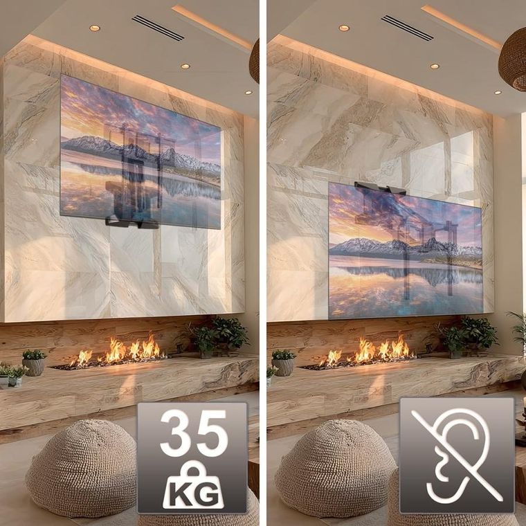 Maclean, uchwyt do telewizora, elektryczny nad kominek, 37"-70", 35 kg, z pilotem, MC-891