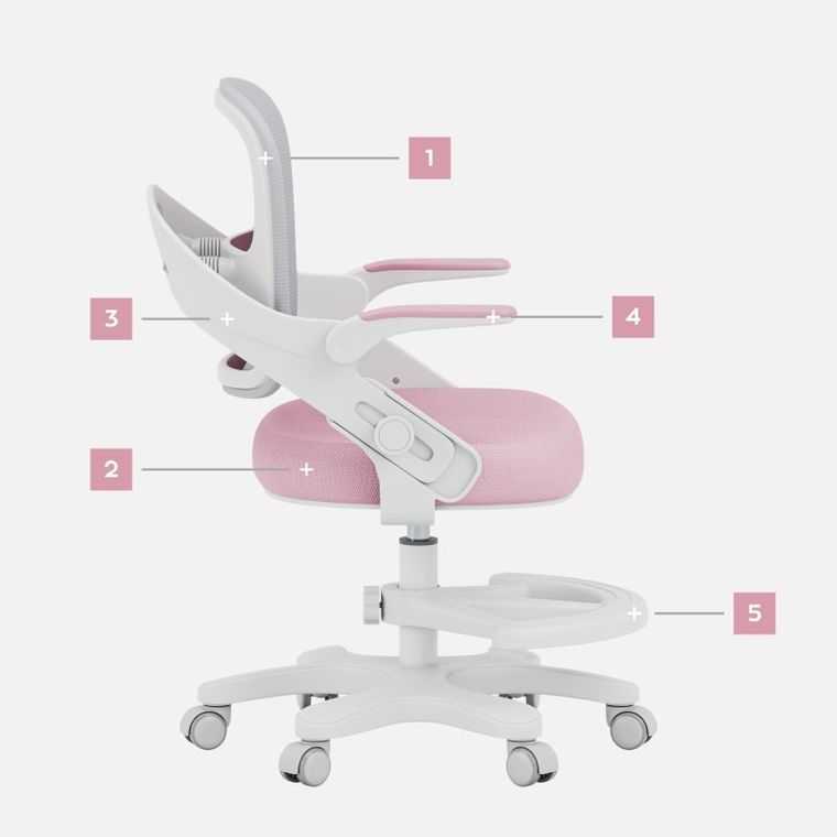 Mark Adler, Junior 4.3, fotel obrotowy dla dzieci, Pink-grey