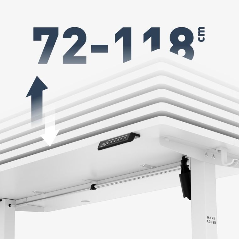 Mark Adler, Leader 7.3, biurko elektryczne, White, 140 cm